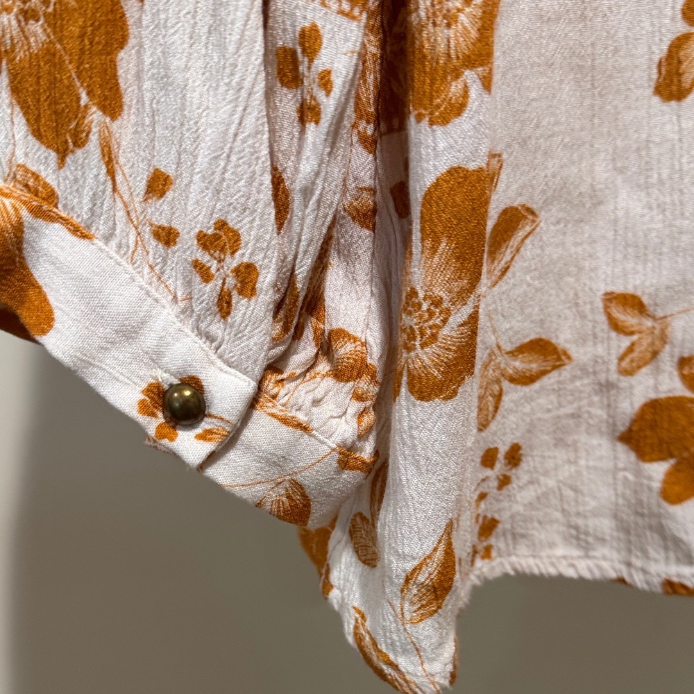 Garnet Hill Orange Floral Blouse - Picture 5 of 5